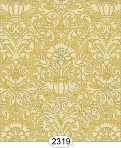 Dollhouse Miniature Wallpaper - Annabelle damask Yellow Gold #2319 1:12 Scale Itsy Bitsy Minis