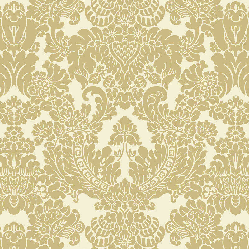 NEW! Bradbury and Bradbury Dollhouse Wallpaper - Warwickshire Damask Gold