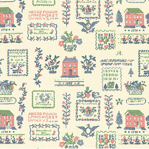 Mini Graphics Wallpaper 1 Inch Mini Sampler Green and Pink