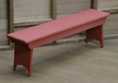 Dollhouse Miniature Red Wooden Bench by Sir Thomas Thumb