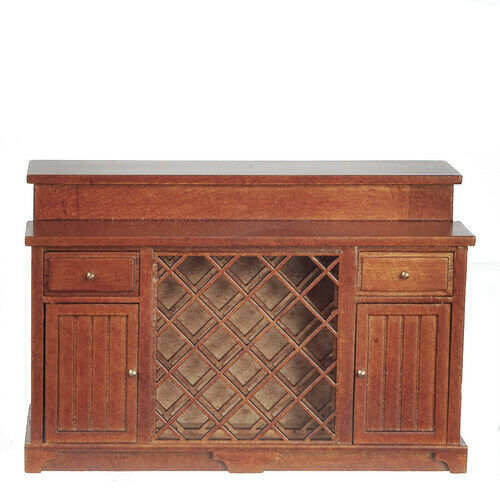 JBM Fine Miniature Kitchen Island in Walnut for Dollhouse