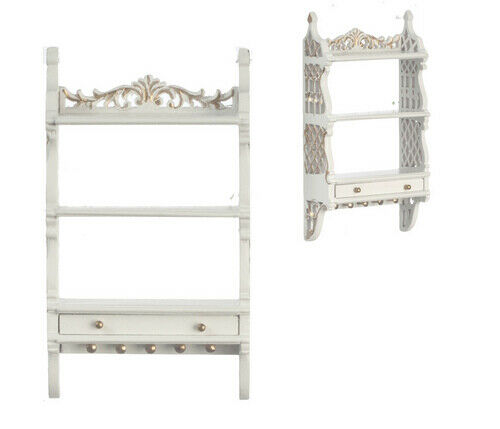 Dollhouse Miniature Barrington Wall Cabinet in White - Platinum Collection