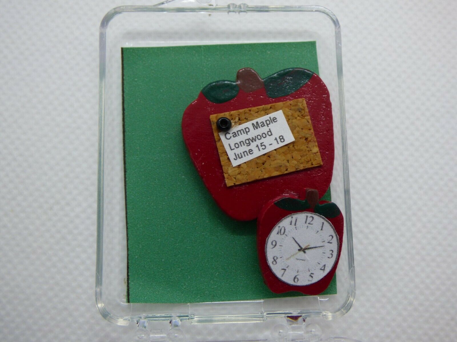 Dollhouse Miniature Apple Board and Clock