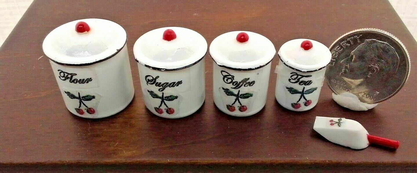 Dollhouse Miniature Cherry Canister Set