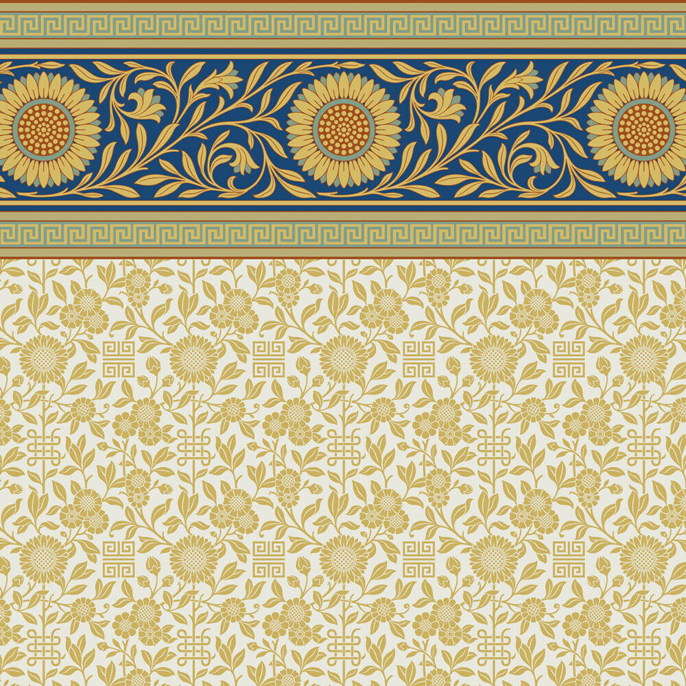 Bradbury and Bradbury Wallpaper - Metford Frieze with Jeffrey Wall
