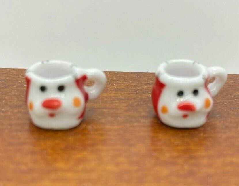 Dollhouse Miniature Christmas Mugs Set of 2