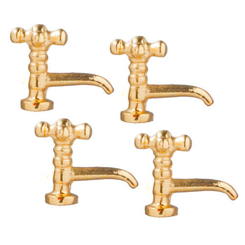 Dollhouse Miniature Brass Spigots Set of 4