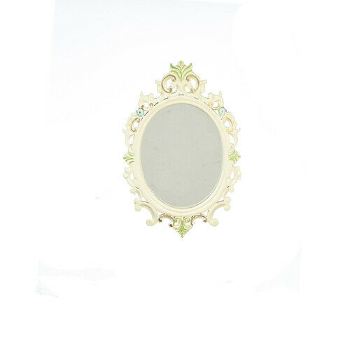 Dollhouse Miniature JBM White Floral Mirror