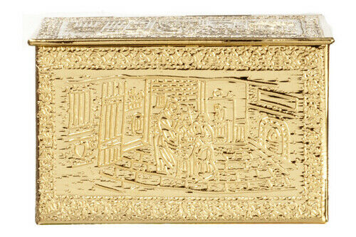 Dollhouse Miniature Brass Logs Box