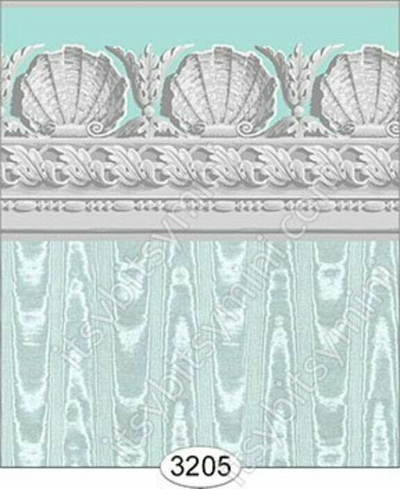 Dollhouse Halfscale Wallpaper - Jolie Moire Aqua Blue