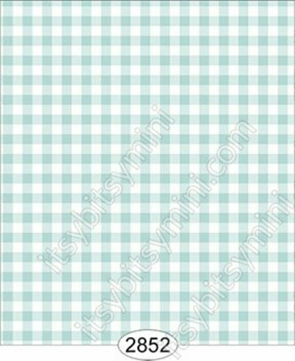 Dollhouse Quarterscale Wallpaper - Cottage Chic - Check Blue