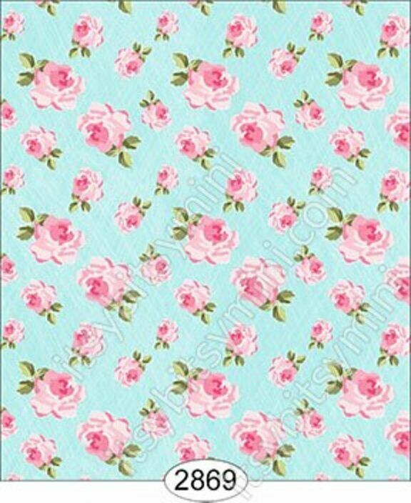 Dollhouse Halfscale Wallpaper - Tea For Two Teacup - Floral Toss Blue