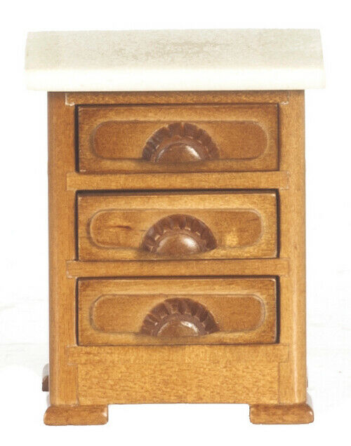 Dollhouse Miniature Night Table Walnut