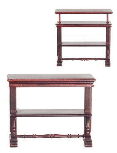 Dollhouse Miniature English 3-Tier Buffet in Mahogany, Platinum Collection