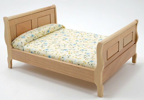 Dollhouse Miniature Sleigh Bed in Oak