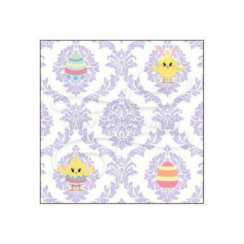 Dollhouse Miniature Wallpaper 1:12 Scale - Chick & Easter Egg Purple- Itsy Bitsy