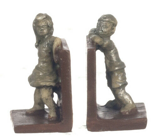Dollhouse Miniature Silver Hide and Seek Bookends