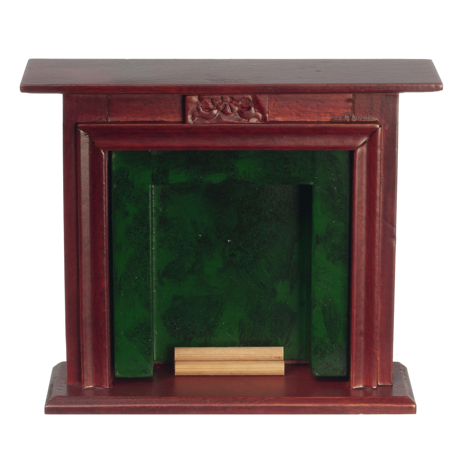 Dollhouse Miniature Mahogany Fireplace