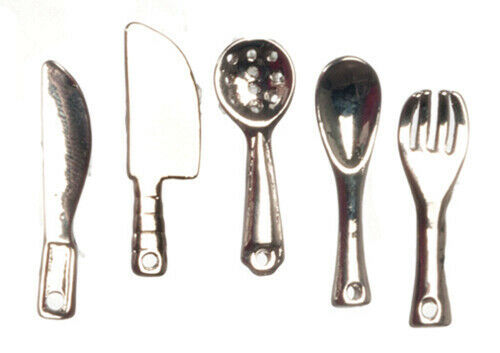 Dollhouse Miniature Chef's Utensils, Set of 5