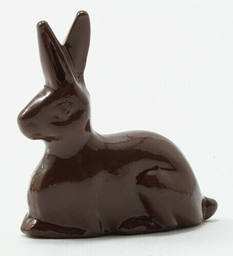 Dollhouse Miniature Chocolate Bunny Sitting