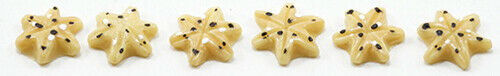 Dollhouse Miniature Star Shaped Sugar Cookies, 6 pieces