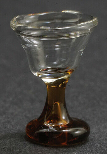 Dollhouse Miniature Amber Stem Wine Glass