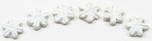 Dollhouse Miniature Vanilla Snowflake Cookies, 6 pieces