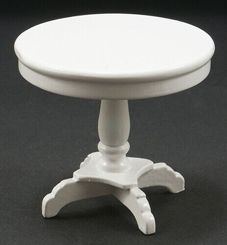 Dollhouse Miniature End Table in White