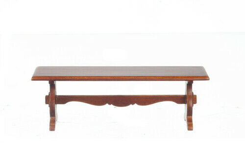 Trestle Bench in Walnut by JBM - Dollhouse Miniature