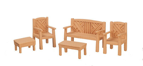Dollhouse Miniature Half-Scale Garden Set of 5 in Oak