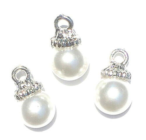 Dollhouse Miniature White Pearl Ornaments Set of 3