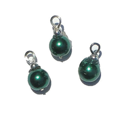 Dollhouse Miniature Green Pearl Ornaments Set of 3
