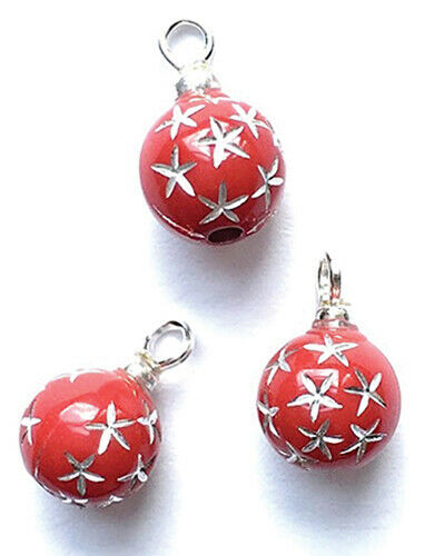 Dollhouse Miniature Red Starburst Ornaments