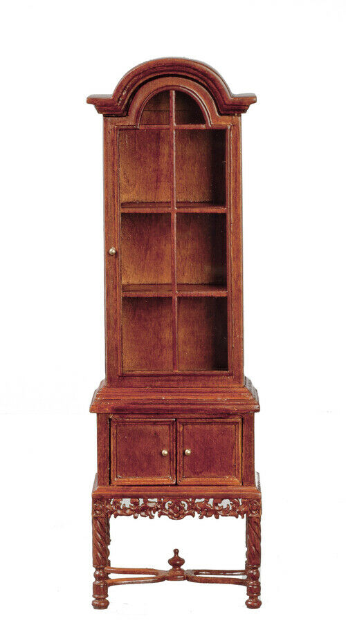Dollhouse Miniature 1790 China Cabinet in Walnut by JBM