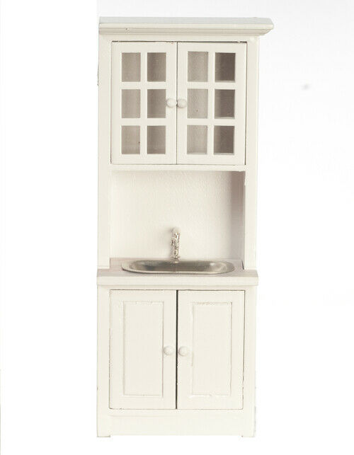 Dollhouse Miniature Sink Cabinet White/Marble