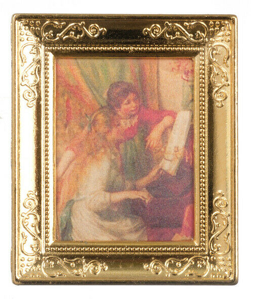 Dollhouse Miniature Picture 2 Girls Metal Frame