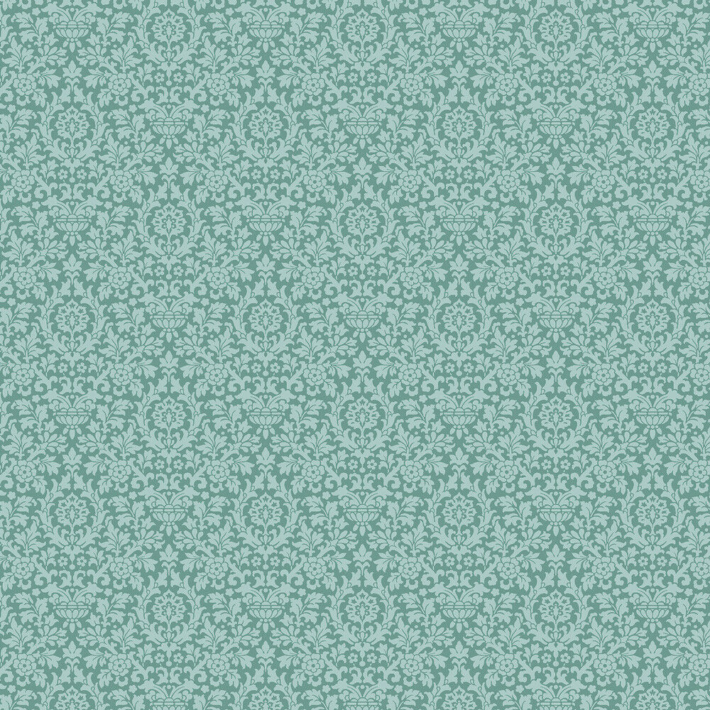 Bradbury and Bradbury Wallpaper - Vintage Essex Damask (Blue Green)