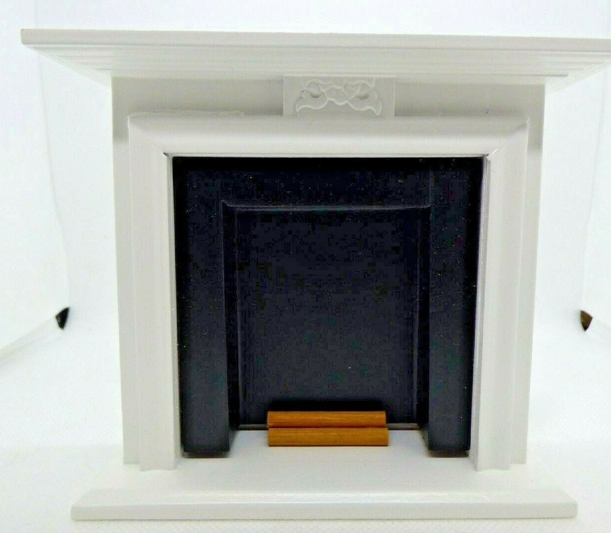 Dollhouse Miniature White Fireplace