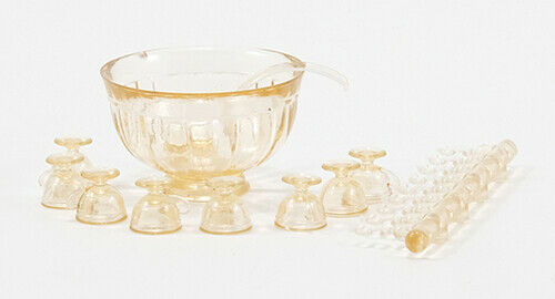 Dollhouse Miniature Amber Punch Set by Chrysnbon