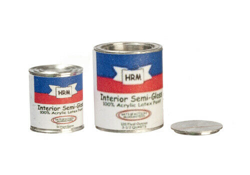 Dollhouse Miniature Paint Can Set - Gallon and Quart