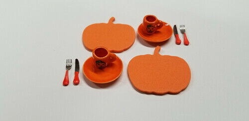 Dollhouse Pumpkin Dinner Set for Two