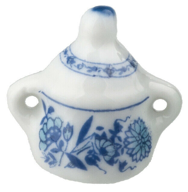 Dollhouse Miniature Blue Floral Sugar Dish