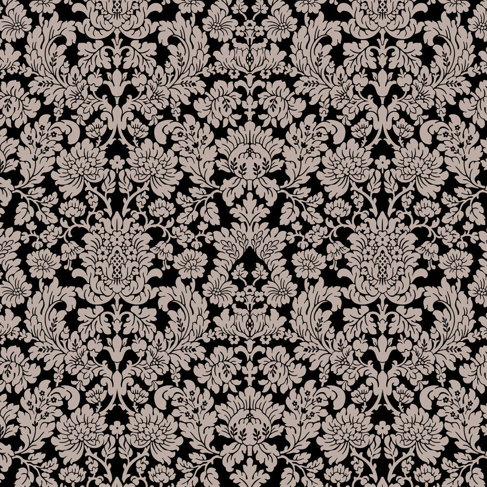 Bradbury and Bradbury Dollhouse Wallpaper - Vintage Berkshire Damask (Sterling)