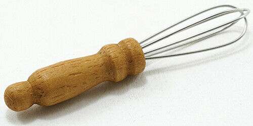 Dollhouse Miniature Wire Whisk with Wooden Handle