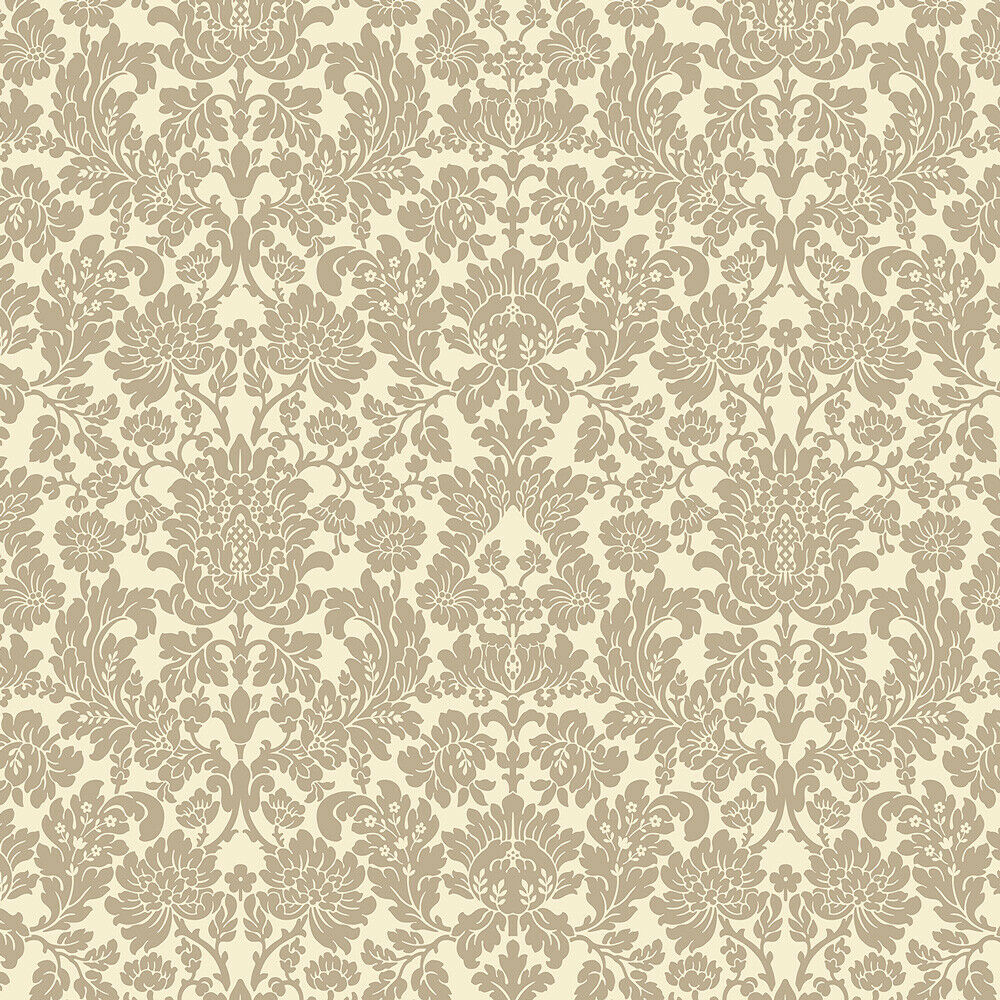 Bradbury and Bradbury Dollhouse Wallpaper - Vintage Berkshire Damask (Clay)