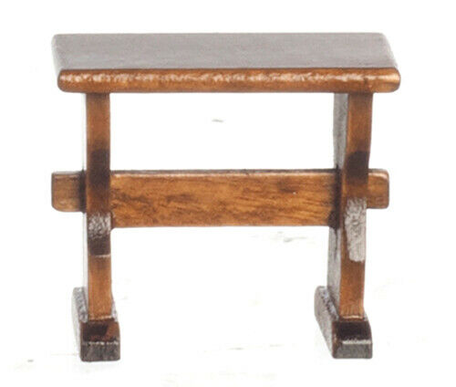Dollhouse Miniature Nook Trestle Bench, Short