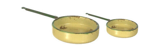 Dollhouse Miniature Gold Skillet Set of 2