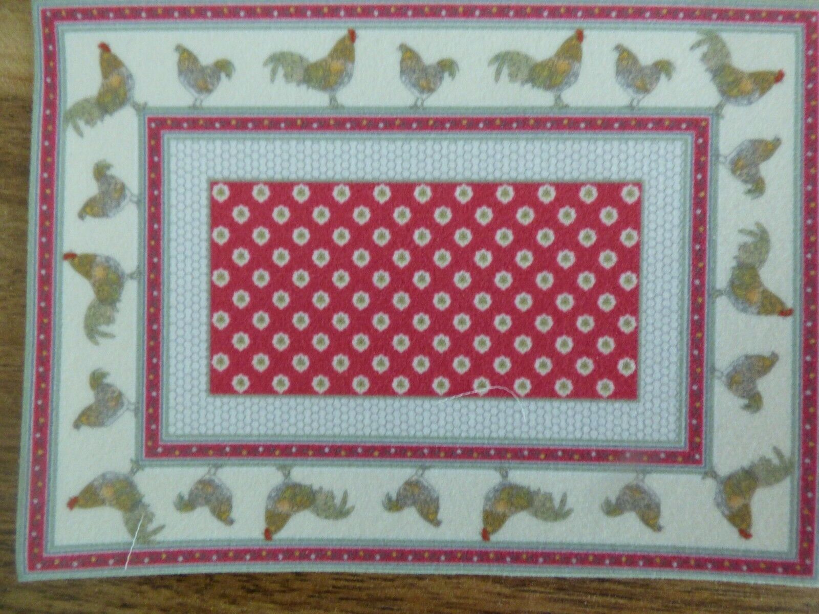 Dollhouse Miniature Brodnax Rooster Rug 1:12 Scale