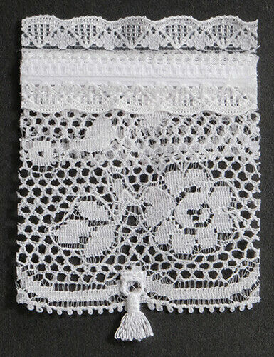 Dollhouse Miniature Standard Window Shade White Lace