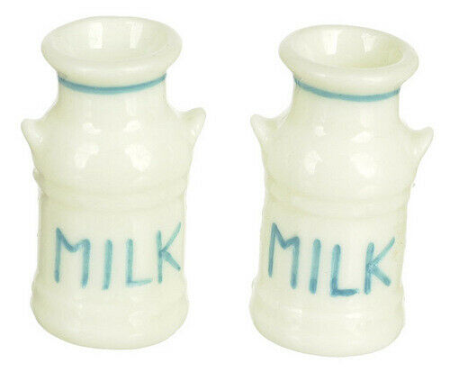 Dollhouse Miniature Set of 2 Milk Cans